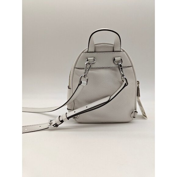MICHAEL KORS Brooklyn pebbled leather mini backpack crossbody WHITE-Only 1 strap main image 7